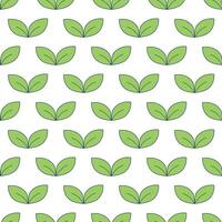 Seamless pattern with green leaves, botanical minimalist background, digital paper vector