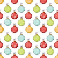 Seamless pattern with colored Christmas balls. Christmas baubles pattern vector