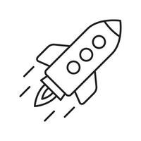 Rocket line icon. Flying rocket icon. Rocket launch icon. vector