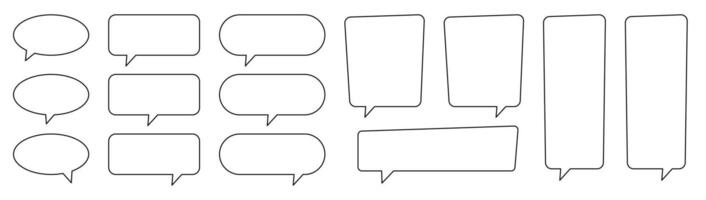 Line speech bubble, speech balloon, chat bubble. vector