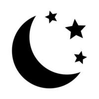 Crescent moon with stars icon. Night icon. Crescent moon icon. vector