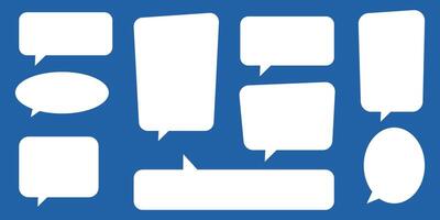 Blank empty white speech bubbles set. vector