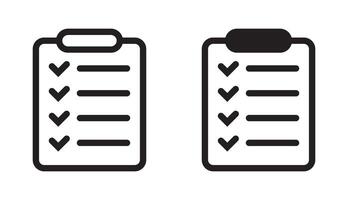 Clipboard icon. Checklist icon. vector