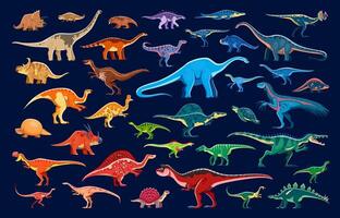 Prehistoric dinosaurs and reptiles background vector