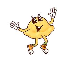 Italian pasta Orecchiette groovy funny character vector