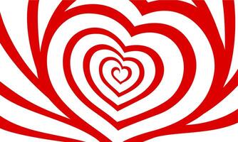 Tunnel heart, concentric lines background vector