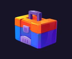 Cartoon futuristic sci fi game toolbox space chest vector