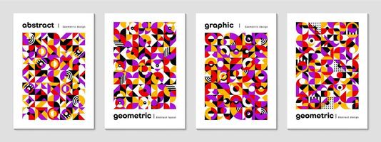 Abstract modern geometric shapes poster templates vector