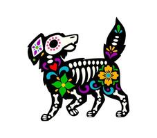 Dead halloween skeleton, dog with floppy ears vector