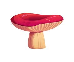 Cartoon autumn mushroom with a wide, flat top vector