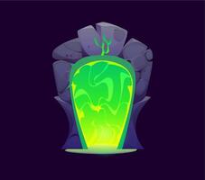 Fantasy game magic portal door for witchcraft game vector