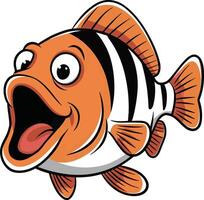 Funny fish cartoon illustration, fish art. Ai generate vector