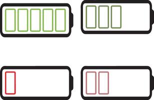 Battery charging status icon set design, icon vector