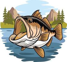 Funny fish cartoon illustration, fish art. Ai generate vector