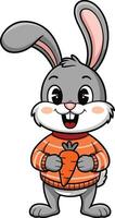 Funny rabbit cartoon illustration, rabbit art. Ai generate vector