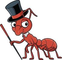 Funny ant cartoon illustration, ant art. Ai generate vector