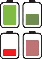 Battery charging status icon design, battery icon, charge level vector