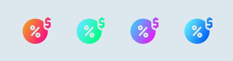 Commission solid icon in gradient colors. Finance signs illustration. vector