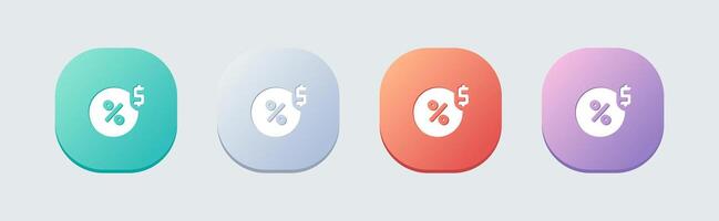 Commission solid icon in flat design style. Finance signs illustration. vector