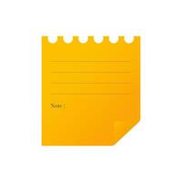 Empty note paper illustration. Blank sheet label design. vector