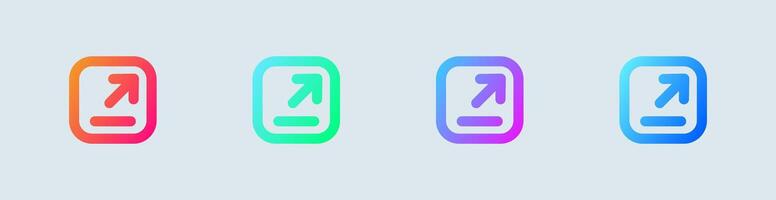 Report line icon in gradient colors. Statistic signs illustration. vector
