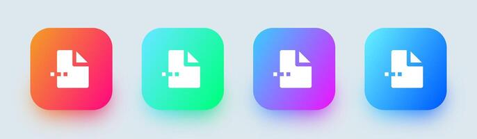 Privacy solid icon in square gradient colors. Personal data signs illustration. vector