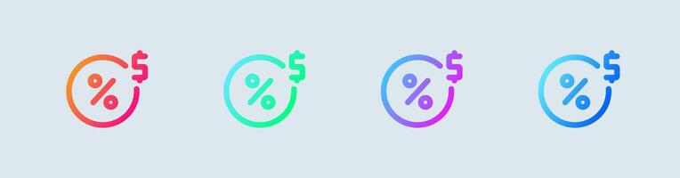 Commission line icon in gradient colors. Finance signs illustration. vector