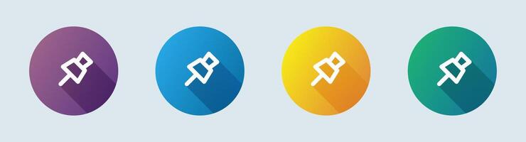 Pin line icon in flat design style. Attachment signs illustration. vector