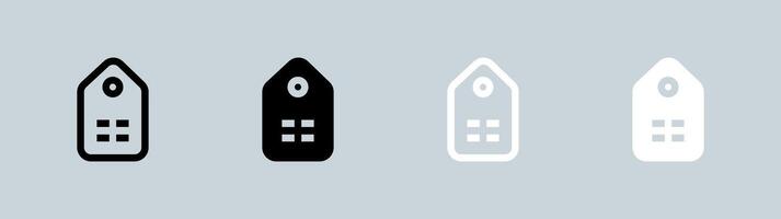 Category icon set in black and white. Collection signs illustration. vector