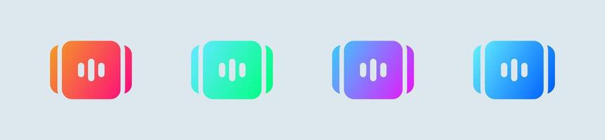 Episode solid icon in gradient colors. Series signs illustration. vector