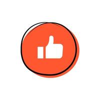 Hand drawn circle with thumbs icon. Social media notification icons in speech bubbles. vector