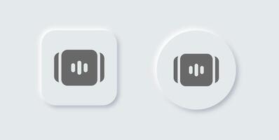 Episode solid icon in neomorphic design style. Series signs illustration. vector