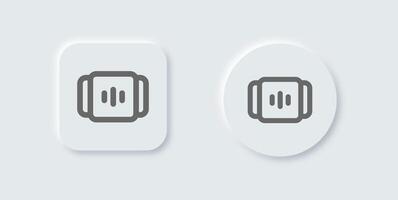 Episode line icon in neomorphic design style. Series signs illustration. vector