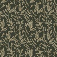 Seamless leaf pattern. An ancient sketch of leaves. A hand drawn illustration. vector