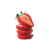 strawberry slice pile isolated on transparent background png