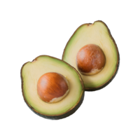 Avocado half slice with seed isolated on transparent background png