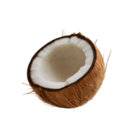 Fresh half coconut isolated on transparent background png