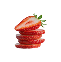 strawberry slice stack isolated on transparent background png