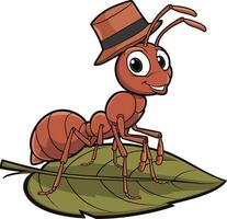 Funny ant cartoon illustration, ant art. Ai generate vector