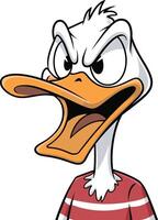 Duck head cartoon illustration. Ai generate vector