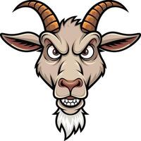 Angry goat head illustration design, goat head logo. ai generate vector