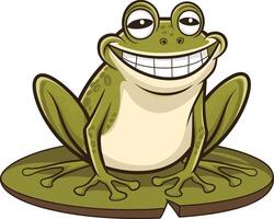 Funny frog cartoon illustration, frog art. Ai generate vector