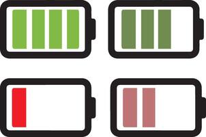 Battery charging status icon set design, icon vector
