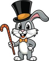Funny rabbit cartoon , rabbit art. Ai generate vector