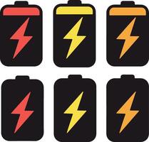 Battery charging status icon design, battery icon, charge level vector