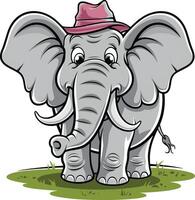 Cute baby elephant cartoon illustration, elephant art design. Ai generate vector