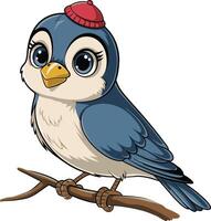Cute bird illustration, bird art. Ai generate vector