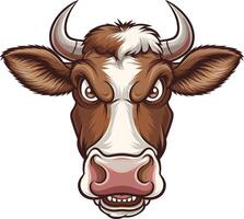 Angry bull head illustration design, cow head logo design. ai generate vector