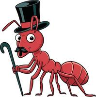 Funny ant cartoon illustration, ant art. Ai generate vector