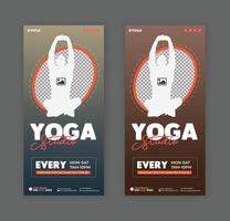 The Dl flyer and rack card design for a yoga studio vector